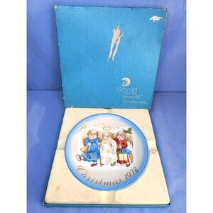 HUMMEL '78 Birthday Plate Christmas Gift 7.25''D Heavenly Trio by Sister Berta